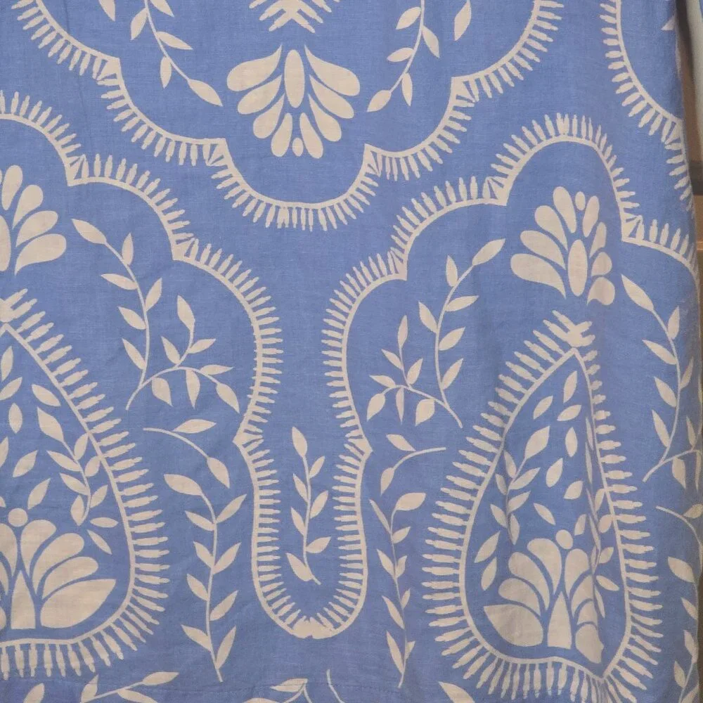 Joie Blue White Paisley Tunic Dress Size 8 Bell Sleeve Boho Resort Mini